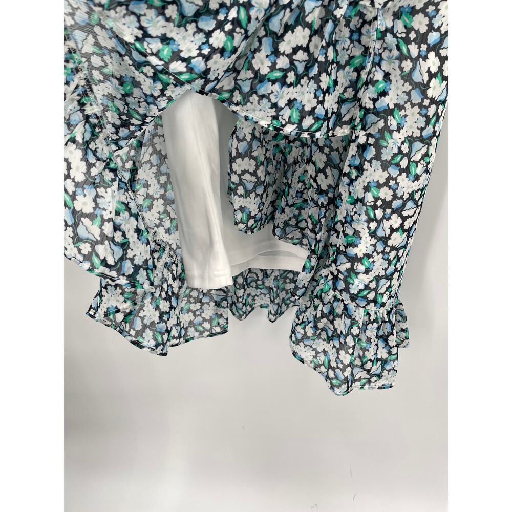 KARL LAGERFELD NWT Floral Long Sleeve V Neck Ruffle Hem Dress // 2 - Picture 9 of 12